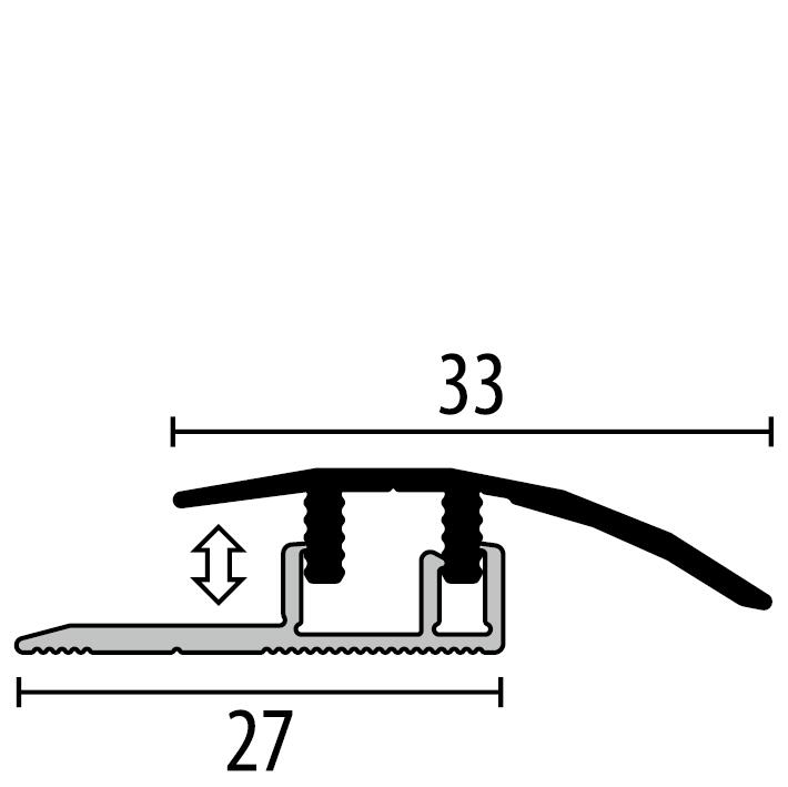 576 - Seuils d'adaptation à clipser 33 mm 