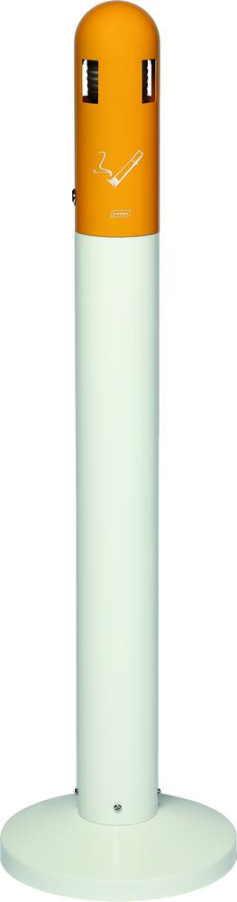 Cendrier tubulaire 3l blanc orange avec bac 