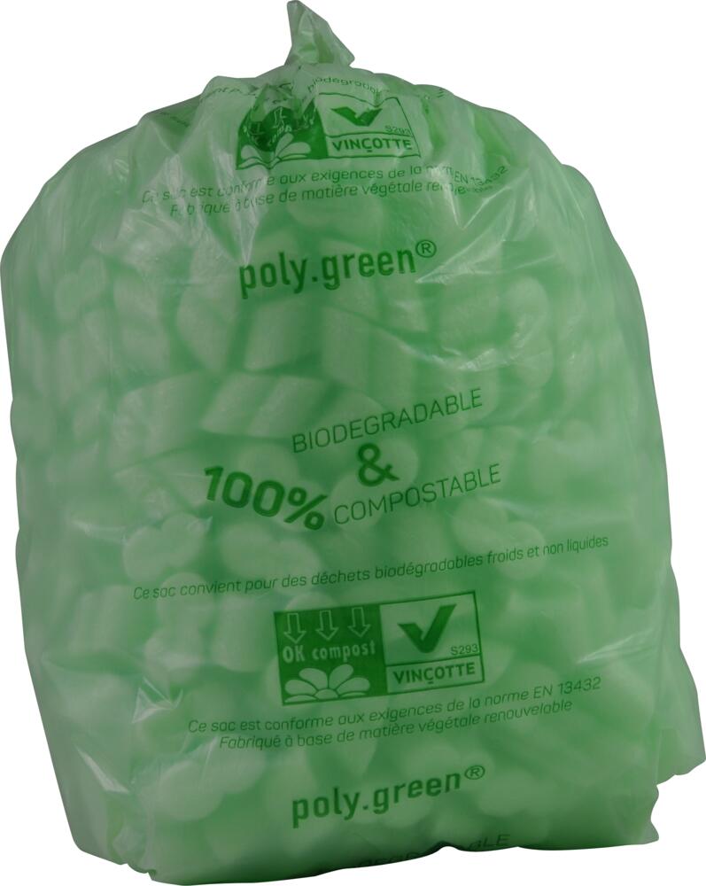 Sac poubelle bio 40l lc vert 500x650 20u ct de 250 